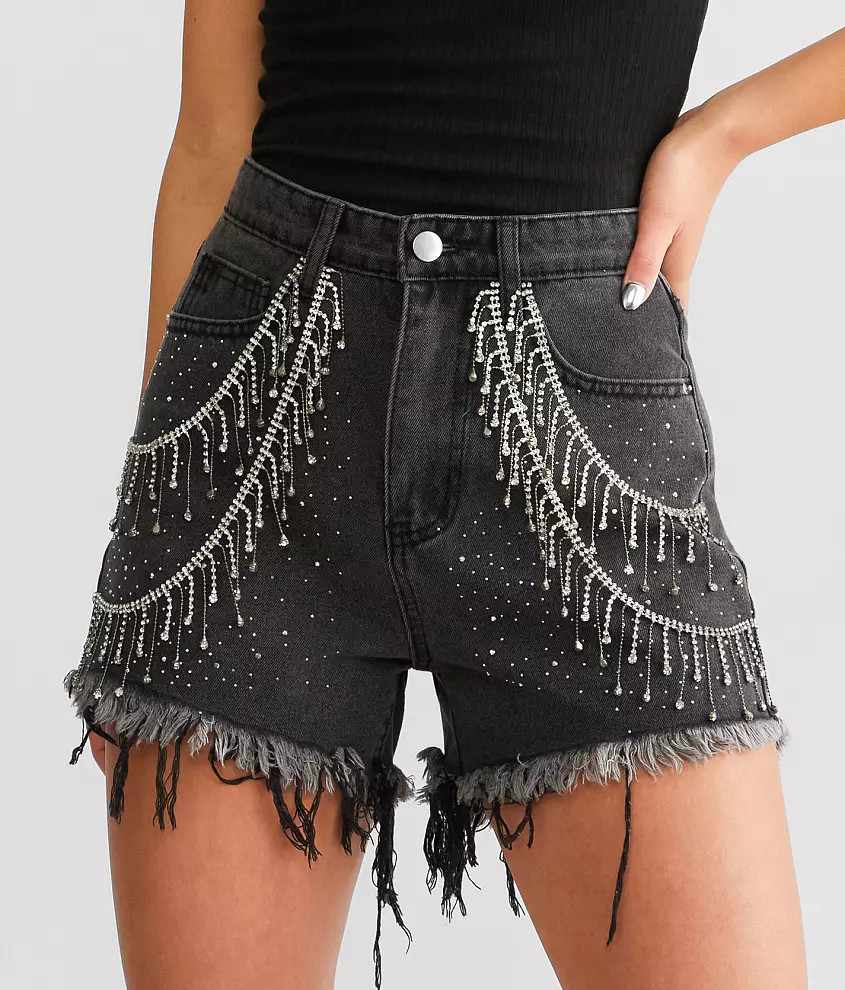 Blue B Ultra High Rise Rhinestone Fringe Short | Buckle