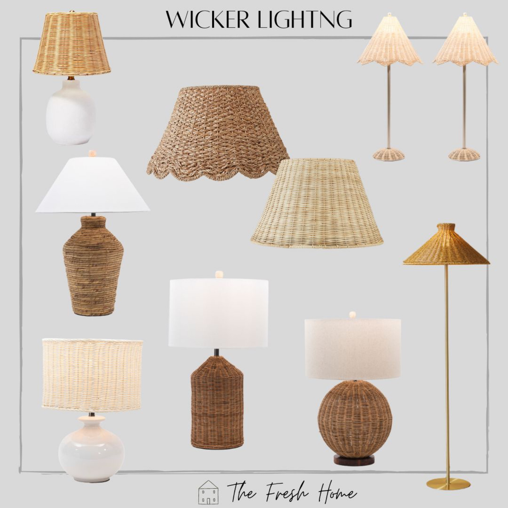 Wicker lighting. Cute lamps. Table and floor lamp. Living room
Lighting. 

#LTKhome