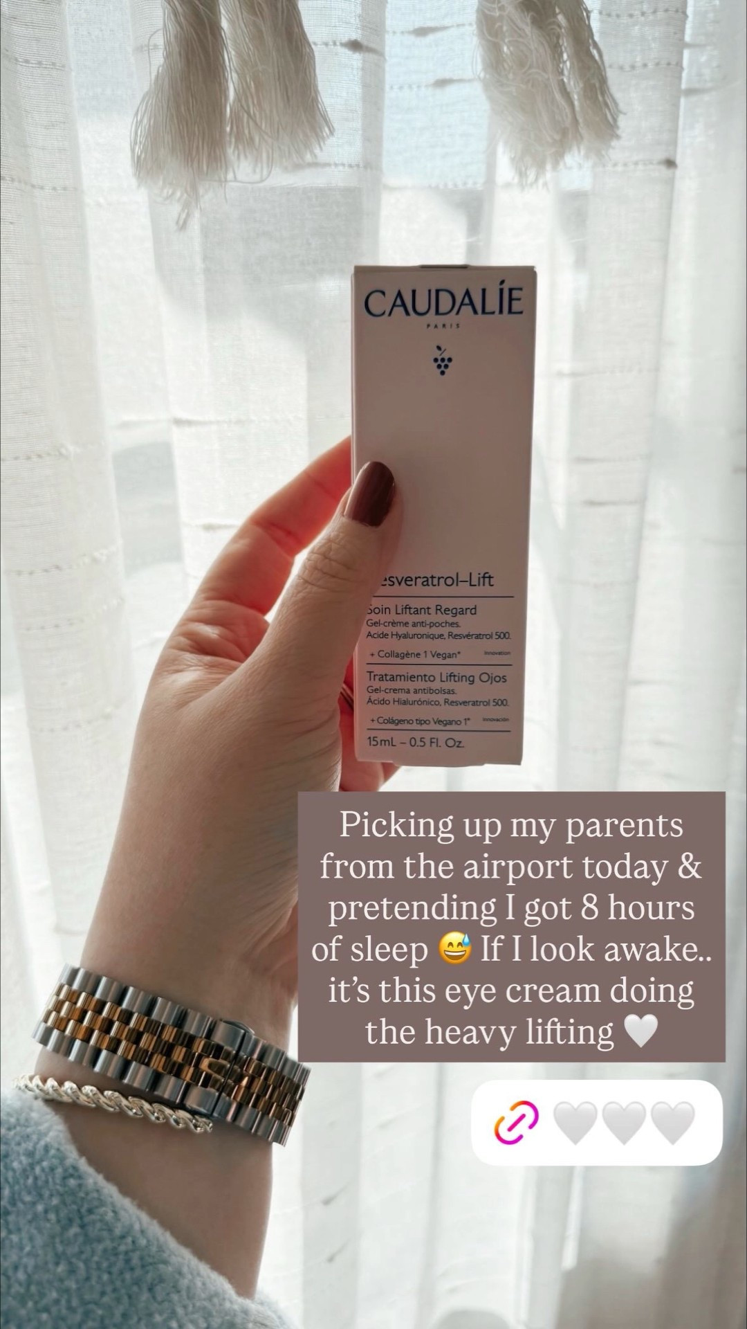 Picking up my parents from the airport today & pretending I got 8 hours of sleep 😅 If I look awake……it’s this eye cream doing the heavy lifting 🤍caudalie eye cream | french pharmacy skincare | luxury skincare | clean beauty | brightening eye cream | depuffing eye treatment | under eye cream | dark circle corrector | anti aging skincare | hydrating eye cream | sensitive skin friendly | everyday skincare routine | morning skincare must have | pre makeup skincare | glowy skin essentials | beauty favorites | skincare that works | aesthetic vanity | airport travel beauty | tired mom skincare | winter skincare routine | skincare lover

#LTKgrwm #LTKmorningroutine #LTKselfcare