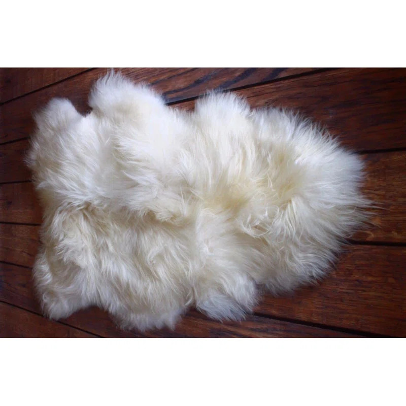 Becquets Animal Print Handmade Sheepskin Ivory Area Rug | Wayfair North America
