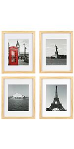 ONE WALL Tempered Glass 11x14 Picture Frame with Mats for 8x10, 5x7 Photo, Pack of 4, White Wood ... | Amazon (US)