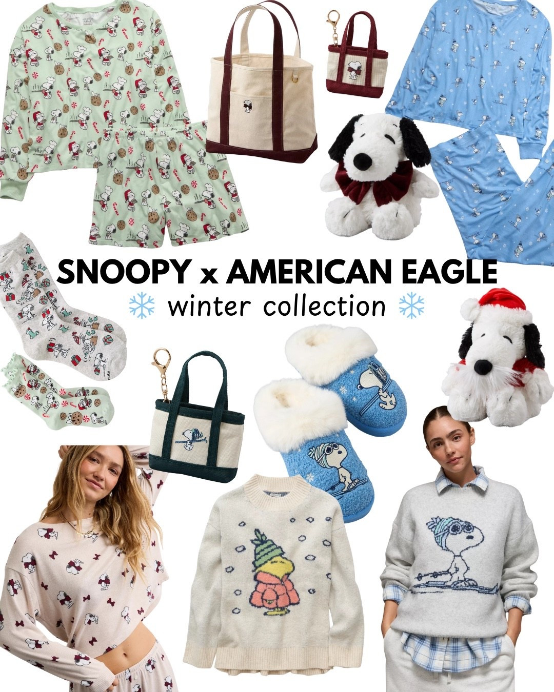 Snoopy x American Eagle winter collection!!🩵

#snoopy #americaneagle #peanuts #pajamaset #giftguide #giftidea #christmas #holiday #bag #loungewear #jewelry 

#LTKStyleTip #LTKGiftGuide #LTKSeasonal