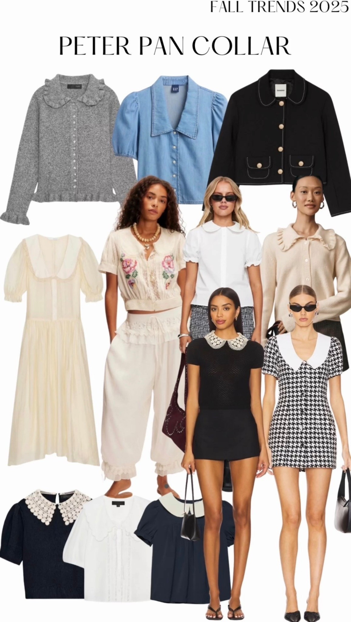 Fall trends 2025: Peter Pan Collar. Shop dresses, tops and cardigans
#falloutfit #peterpan #peterpancollar #collar #cardigan #top #dress 

#LTKFindsUnder50 #LTKFindsUnder100 #LTKSeasonal
