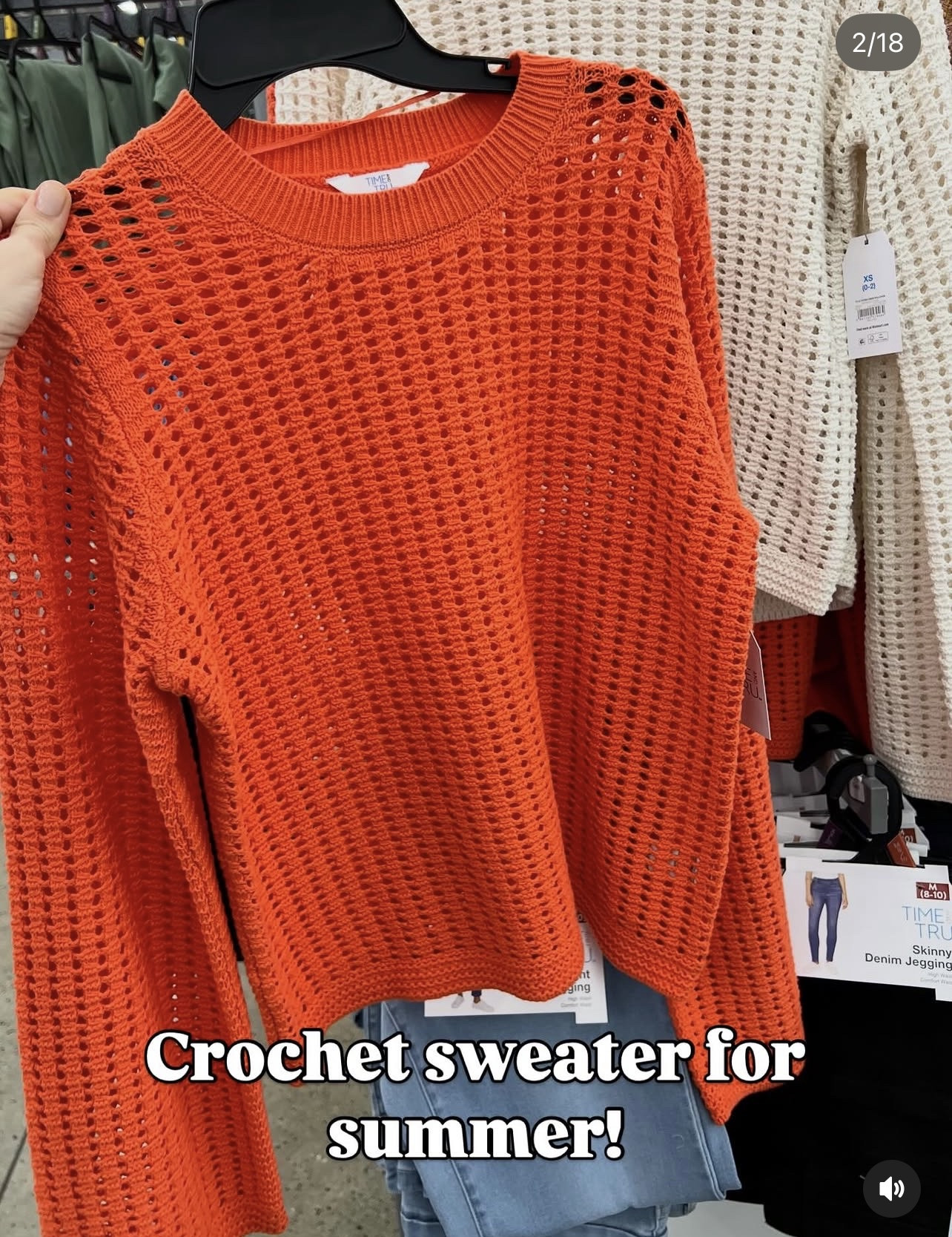 Time and Tru Women’s Textured Cotton Sweater with Long Sleeves, Lightweight, Sizes XS-XXXL, $19.98. I got my usual size small. Very nice! #walmartfashion 