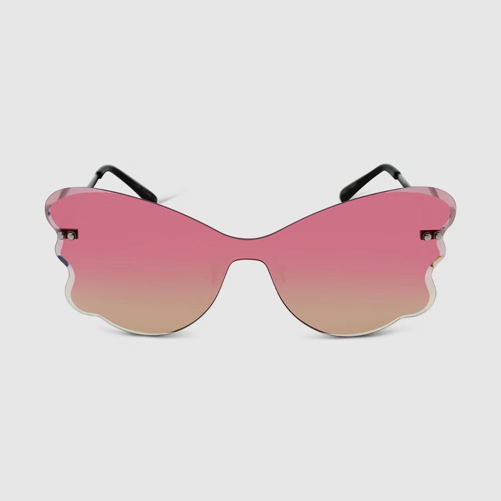 Women's Rimless Metal Butterfly Sunglasses - Wild Fable Coral Yellow | Target