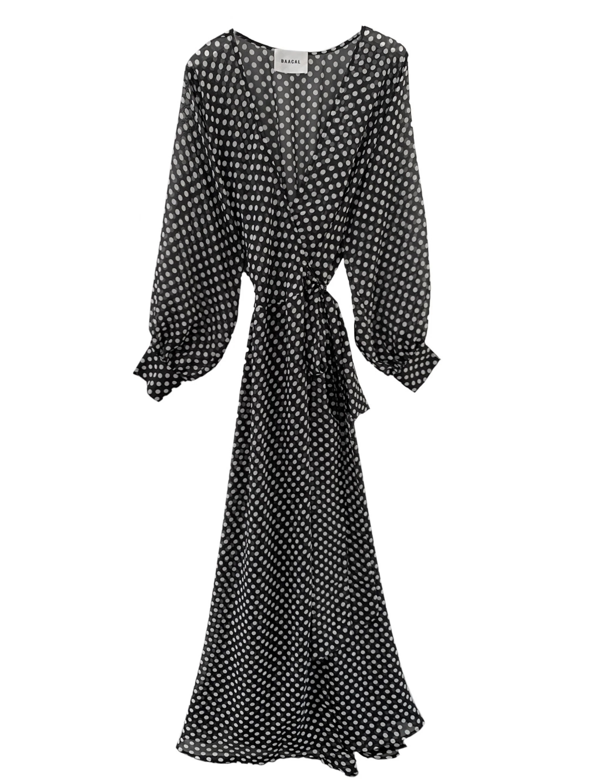 Wrap Dress In Black/White Polka Dot By Cynthia Vincent | BAACAL Limited, LLC