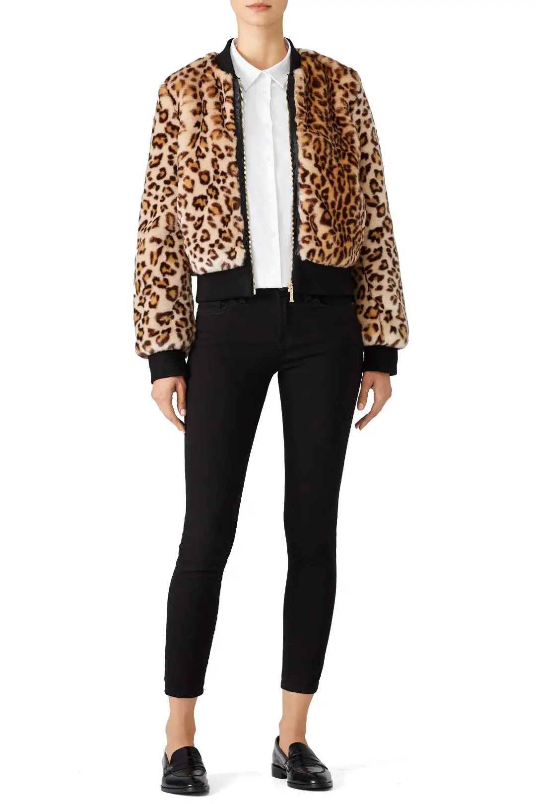 kate spade new york Leopard Faux Fur Bomber | Rent The Runway