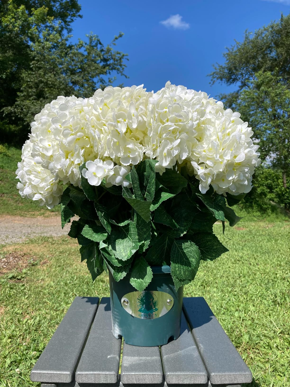 QIANYUN Artificial Topiary for Outdoors -20” Potted Plant Fake Hydrangea Bush-UV Resistant Arti... | Amazon (US)