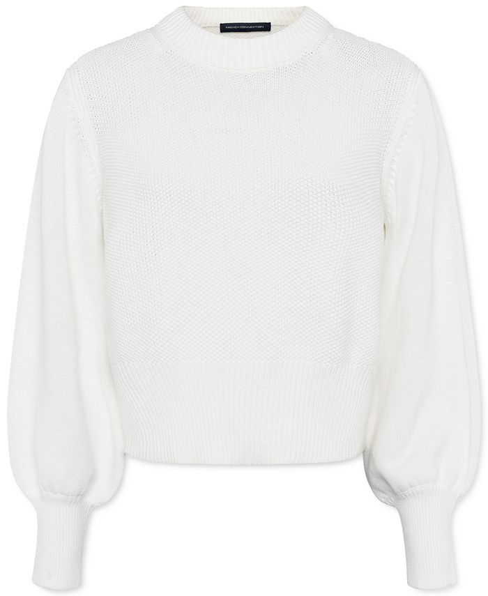 French Connection Jamie Cotton Puff-Sleeve Sweater & Reviews - Sweaters - Women - Macy's | Macys (US)