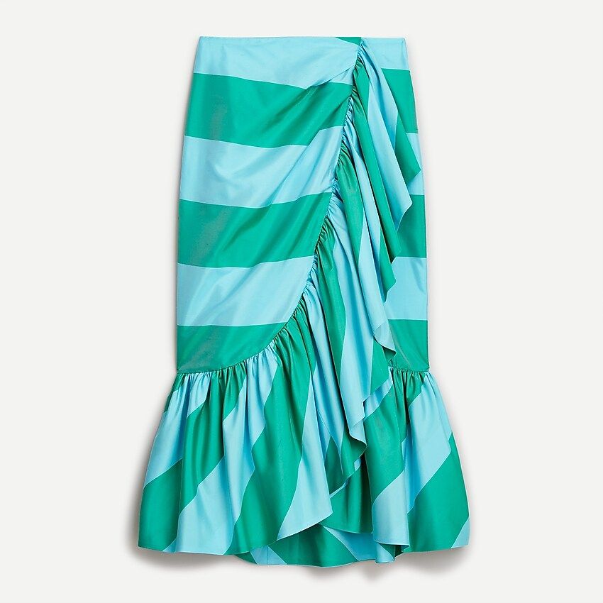 Ruffle-front skirt in rugby stripe | J.Crew US