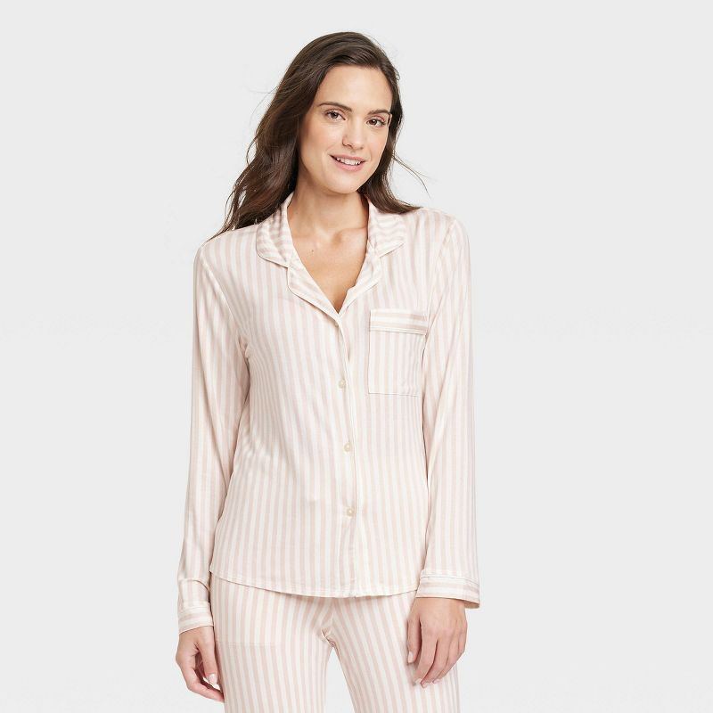 Women&#39;s Plus Size Beautifully Soft Long Sleeve Notch Collar Top and Pants Pajama Set - Stars ... | Target