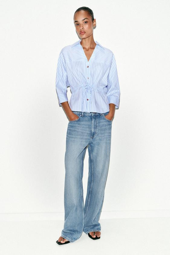 STRIPED SHIRT WITH BOWS | Zara UK