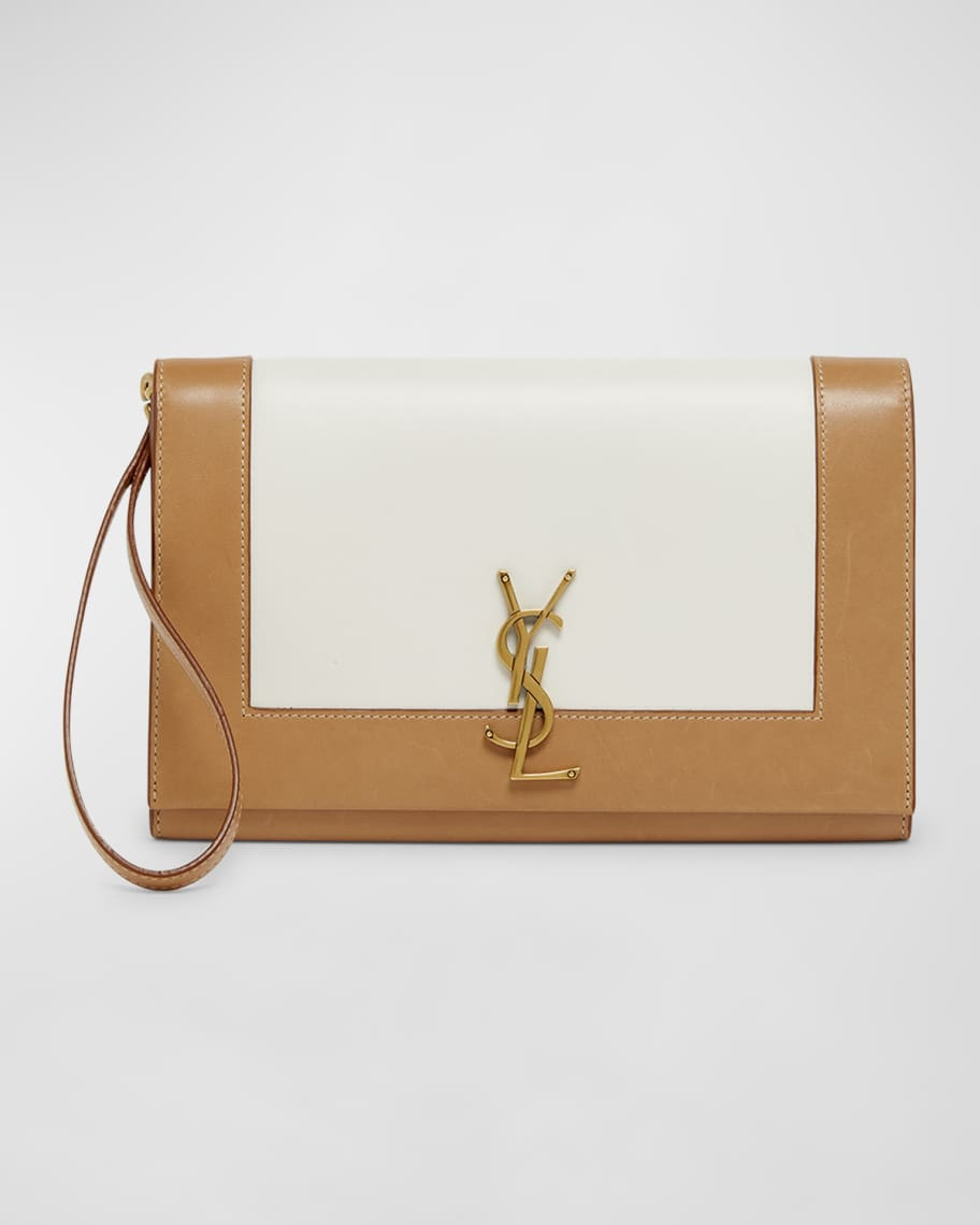 Saint Laurent YSL Flap Clutch Bag in Leather | Neiman Marcus
