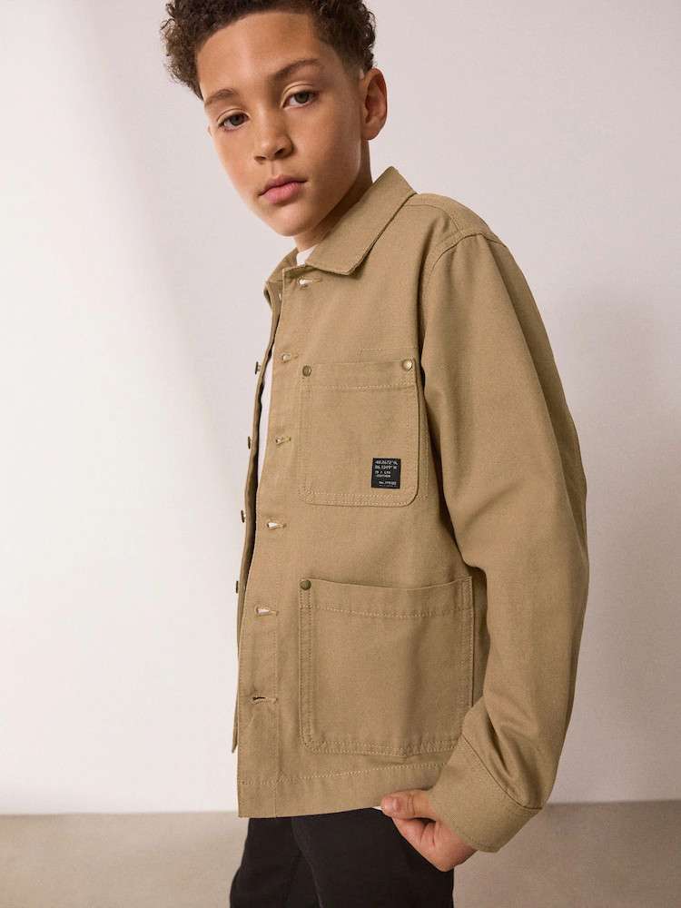 Tan Brown Canvas Overshirt (3-16yrs) | Next US