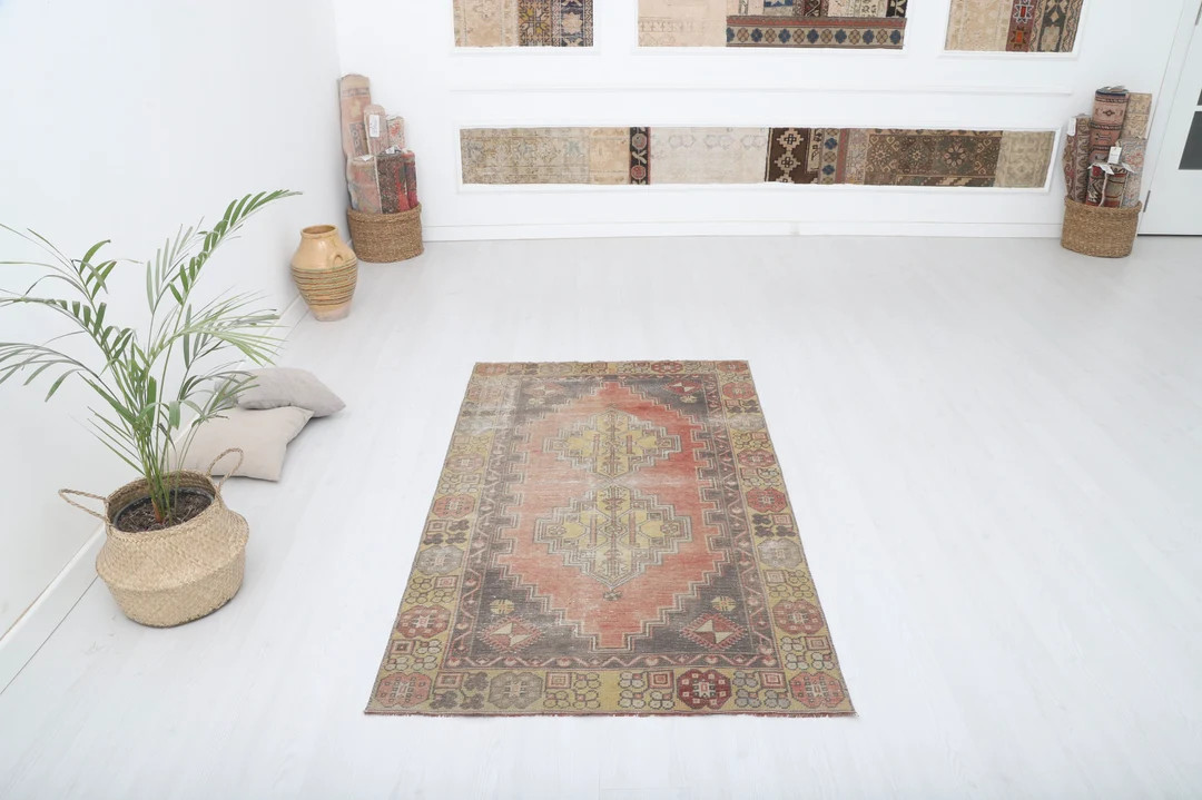 3x6 Turkish Rug, Oushak Rug, Anatolian Rug 3x6, Small Rug, Vintage Rug, Anatolian Rug, Natural Ru... | Etsy (US)