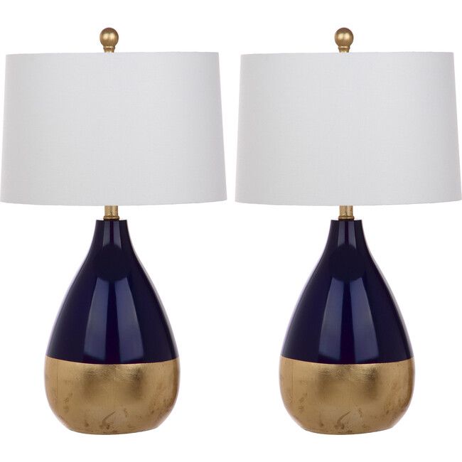 Safavieh | Set of 2 Kingship Table Lamps, Navy Blue | Maisonette | Maisonette