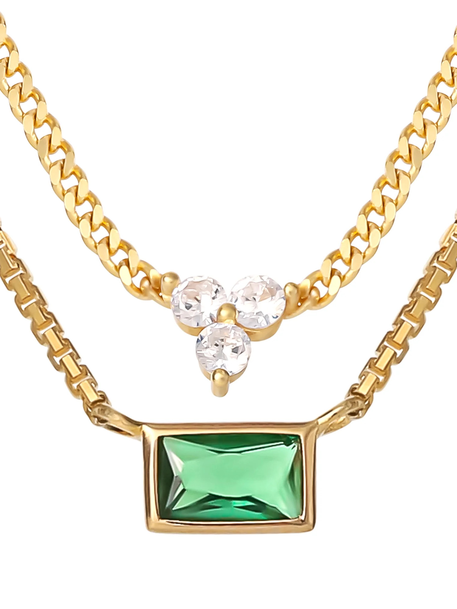 JS Jessica Simpson Women’s Gold Plated Sterling Silver CZ Layered Necklace | Walmart (US)