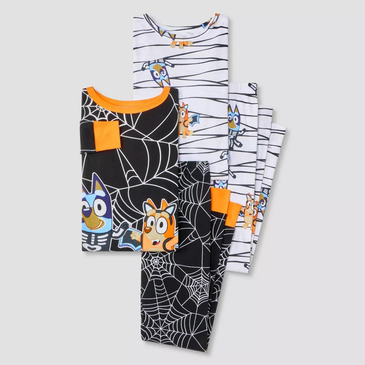 Boys' 4pc Bluey Long Sleeve Halloween Pajama Set - Orange/Black | Target