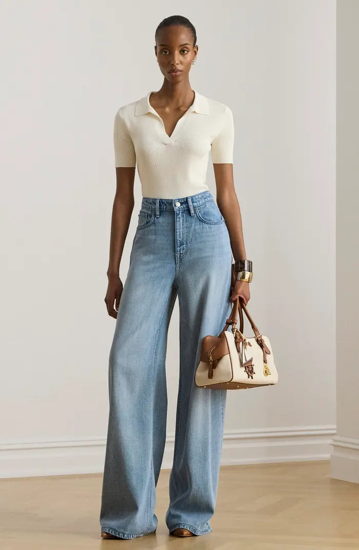 Rib Knit Polo Sweater | Nordstrom