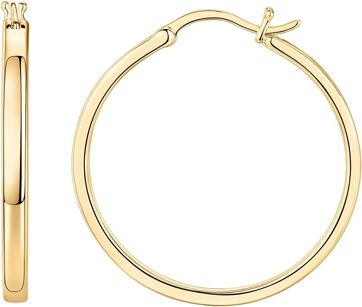 PAVOI 14K Gold Plated 925 Sterling Silver Post Lightweight Hoops | 20mm - 30mm Earring | Gold Hoo... | Amazon (US)