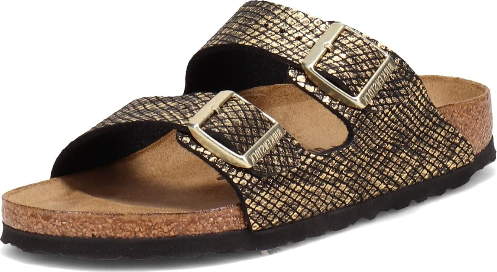Amazon.com | Birkenstock Women's, Arizona Soft Footbed Sandal - Narrow Width Black Python 36 M | ... | Amazon (US)