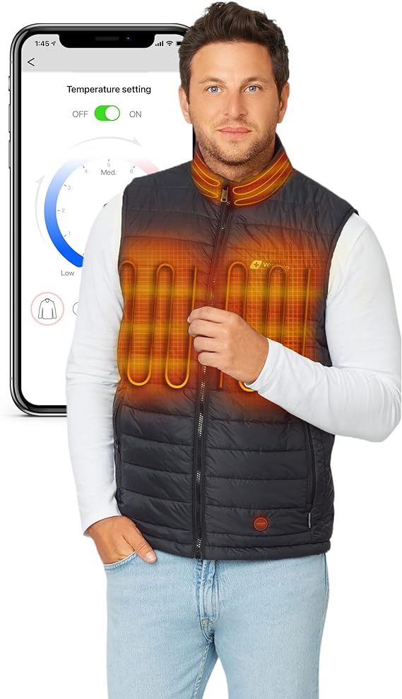 Venture Heat Men's Bluetooth Heated Vest with Battery Pack Included - App Control Insulated Puffe... | Amazon (US)