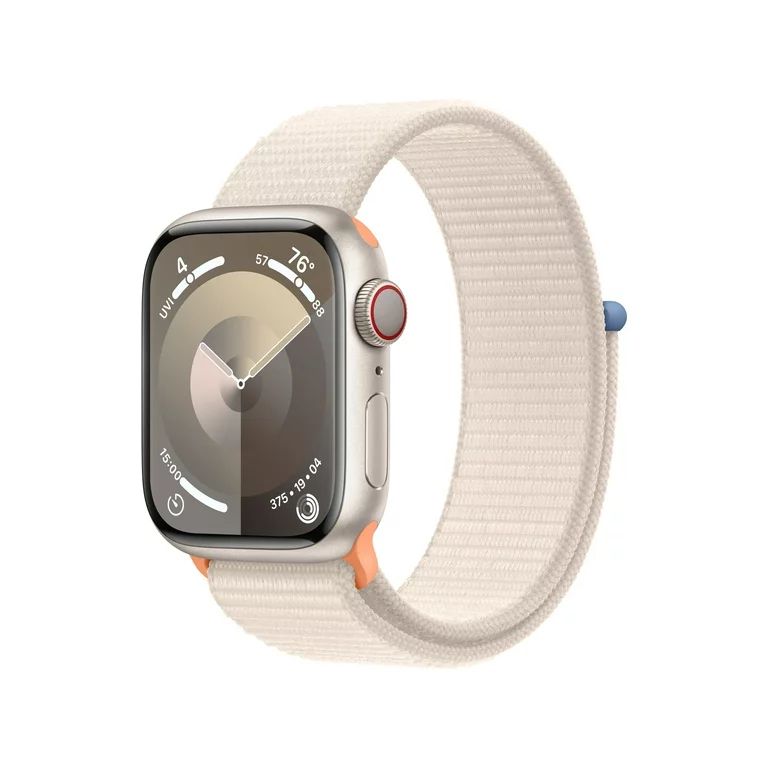 Apple Watch Series 9 GPS + Cellular 41mm Starlight Aluminum Case with Starlight Sport Loop - Walm... | Walmart (US)
