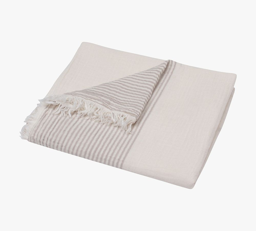 Hanlee Turkish Cotton Striped Throw | Pottery Barn (US)