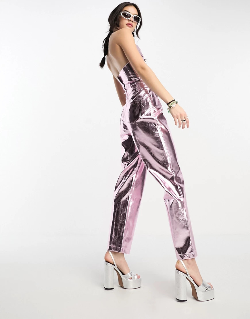 Amy Lynn Lupe trouser in iced pink metallic co-ord | ASOS (Global)