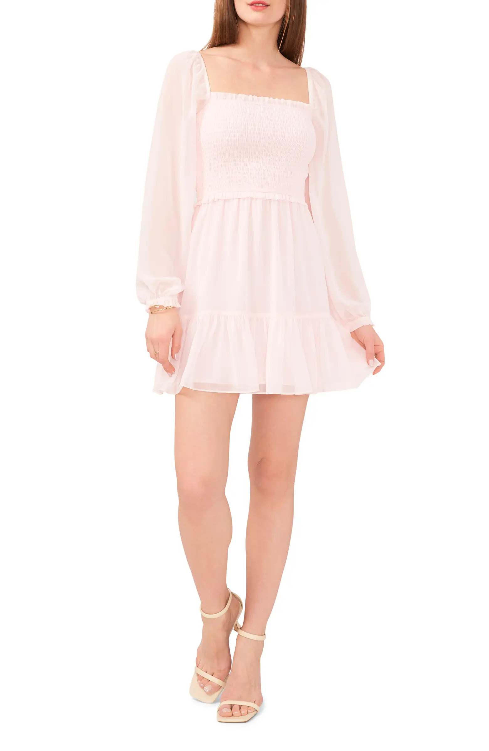 Smocked Long Sleeve Minidress | Nordstrom