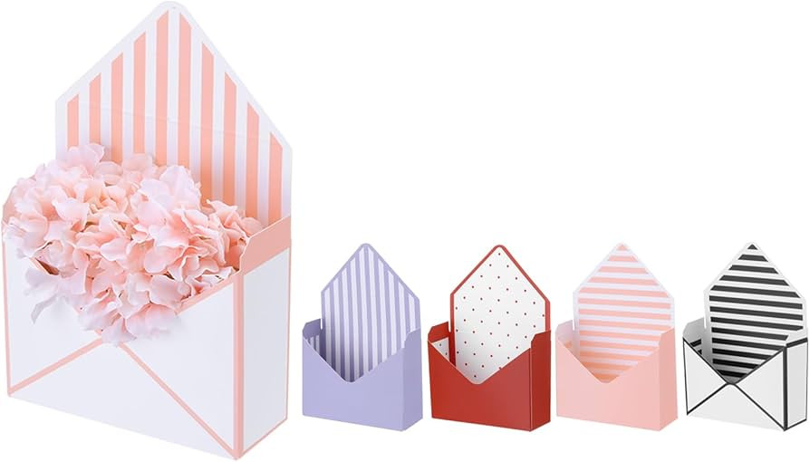 PATIKIL Paper Flower Gift Bags Set, 5 Pcs Paper Bouquet Flower Gift Bag with Handle Small Folding... | Amazon (US)