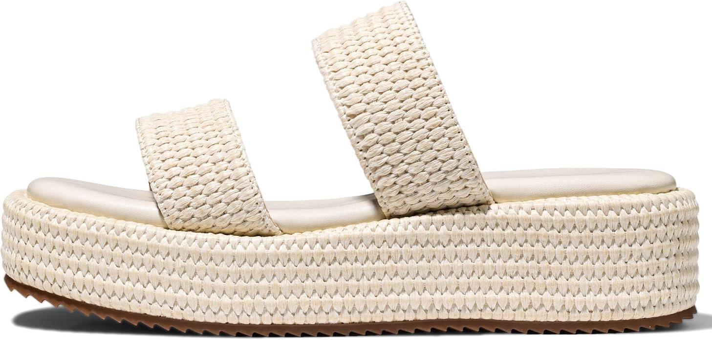 Erocalli Platform Sandals Women Cute Wedge Espadrilles Slip on Summer Beach Raffia Vacation Sanda... | Amazon (US)