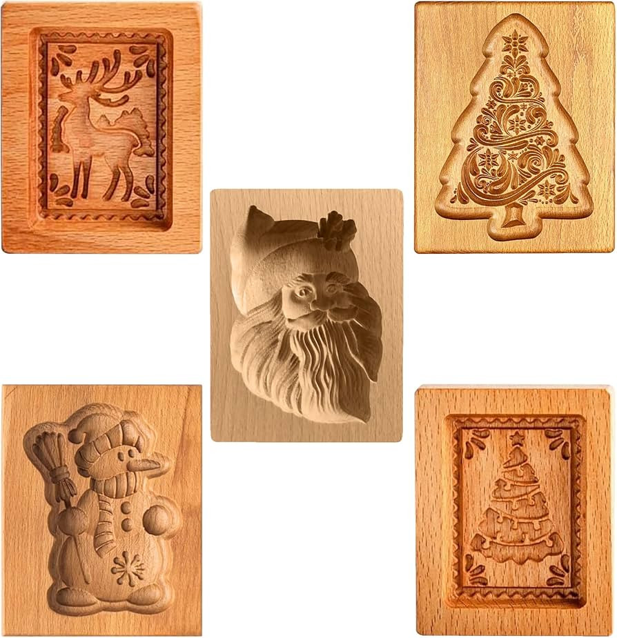 Wooden Cookie Biscuit Mold, 3D Baking Embossing Craft Decorating Tool, Suitable for Halloween Tha... | Amazon (US)