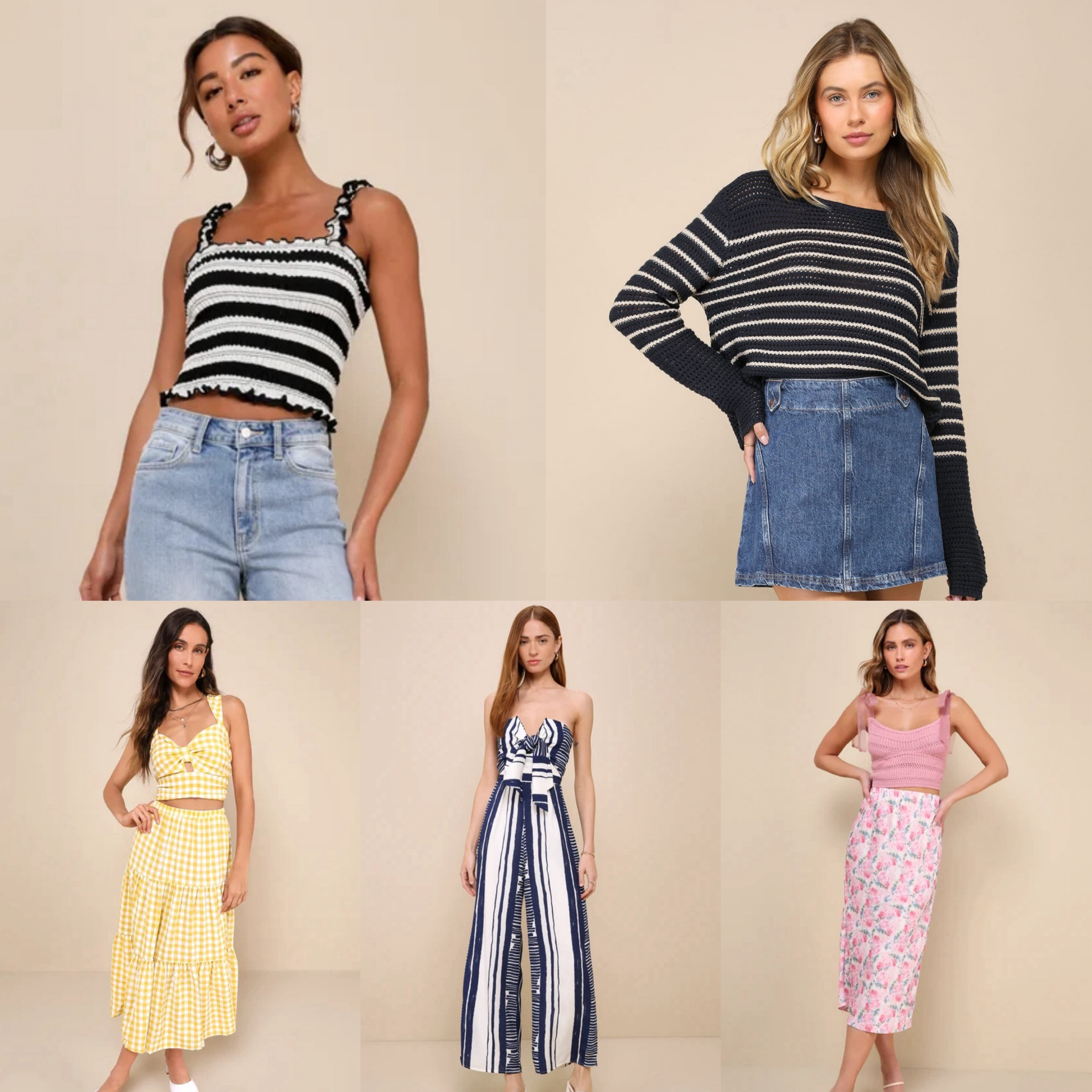 Lulus
New Arrivals
Boutique
Trends
Trending
Outfit
Outfits
Casual
Everyday Outfit
Knit Top
Tank
Sweater
Summer
Two Piece
Set
Jumpsuit
Skirt
Crop Top
Blouse
Floral
Travel
Vacation
Resort Wear
Beach
Work
School
Dinner
Date
Lunch
Concert Outfit
Midsize
Petite
Get Together

#LTKTravel #LTKWorkwear #LTKFindsUnder50