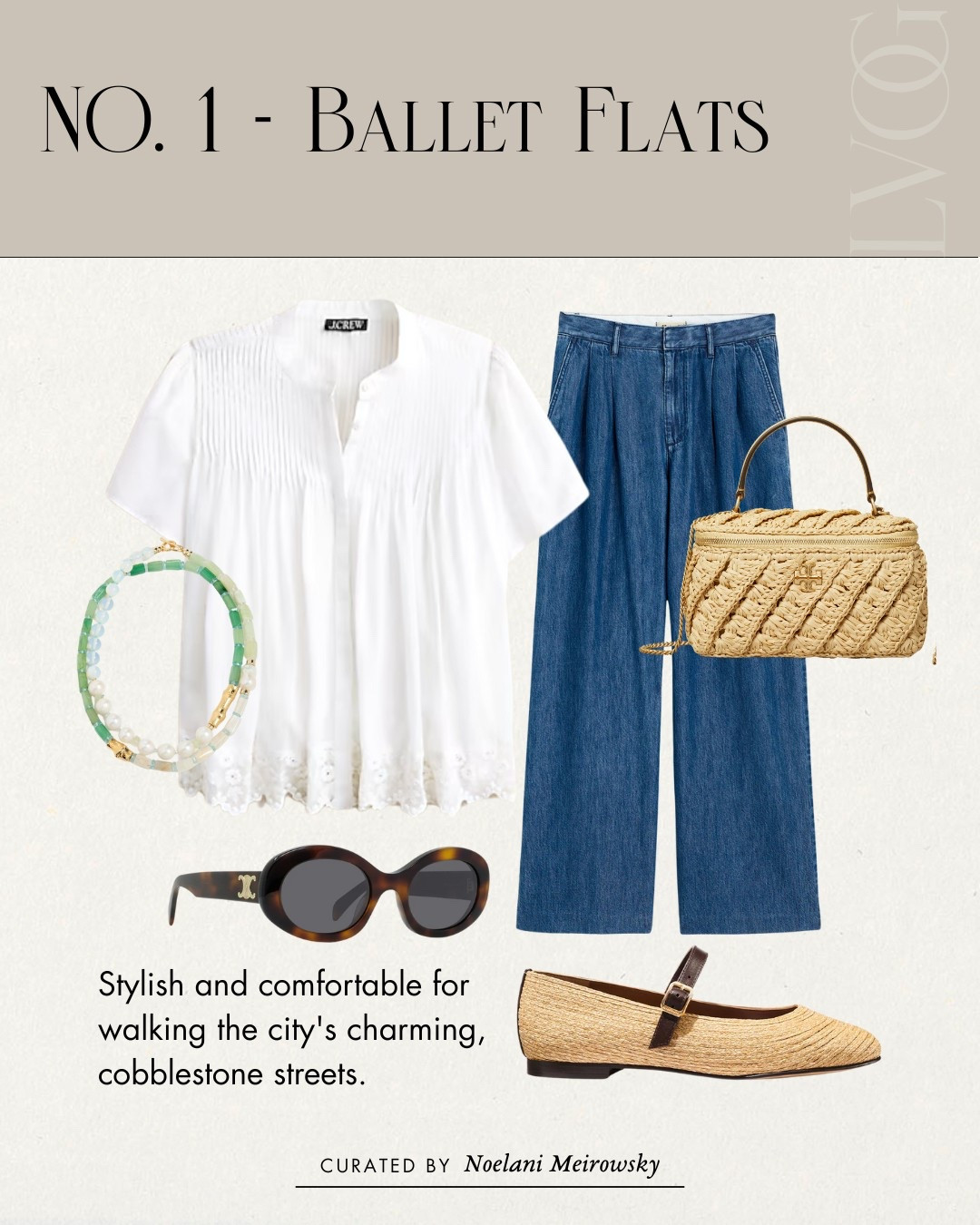 Ballet flats 
Summer outfit 
White blouse 
Denim 
Summer handbag 

#LTKStyleTip #LTKItBag #LTKShoeCrush