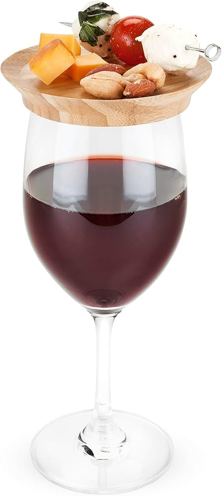 True Bamboo Glass Topper Appetizer Plates, Cup Covers, Wooden Wine Glass Covers, Cocktail Plates ... | Amazon (US)