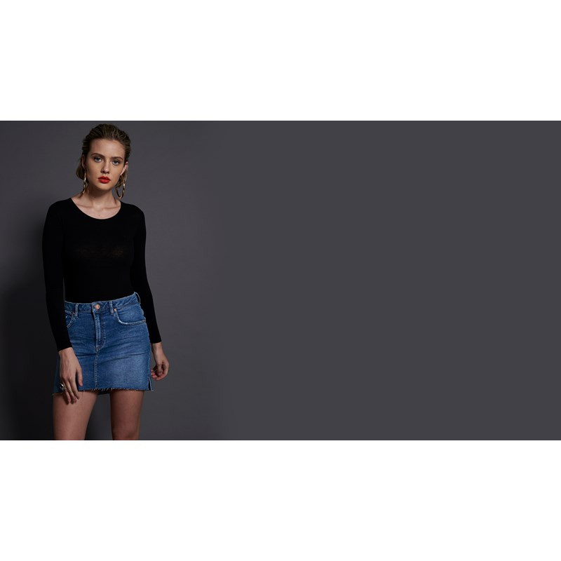 MIAMI BLUE 2020 MINI HIGH WAIST DENIM SKIRT | OneTeaspoon