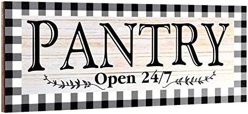 Namalu Pantry Sign Wall Decor, Wooden Kitchen Sign Wall Decor, Rustic Buffalo Plaid Wall Sign, Vi... | Amazon (US)