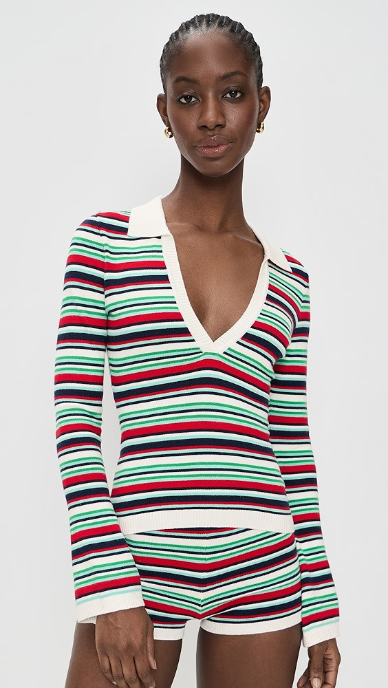 Xyla Collared Long Sleeve Knit Top | Shopbop