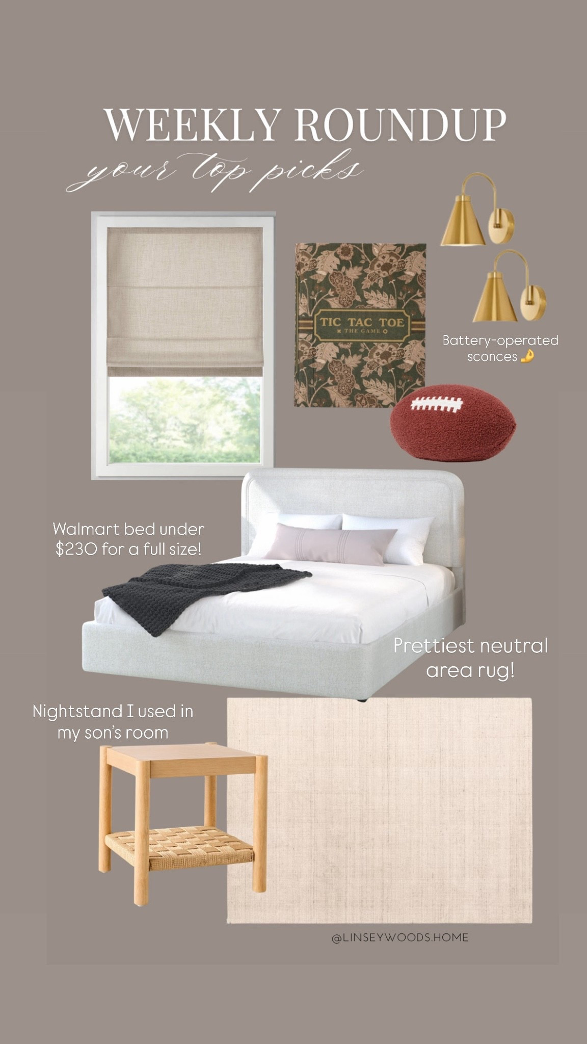 Follower favorites from last week including this affordable Walmart bed, one of my favorite neutral woven rugs, Amazon sconces and more!

#LTKHome #LTKKids