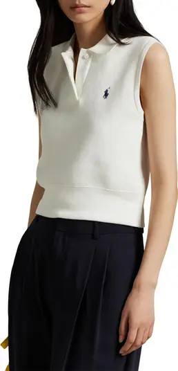 Polo Ralph Lauren Sleeveless Cotton Blend Piqu\u00e9 Polo Sweater | Nordstrom | Nordstrom