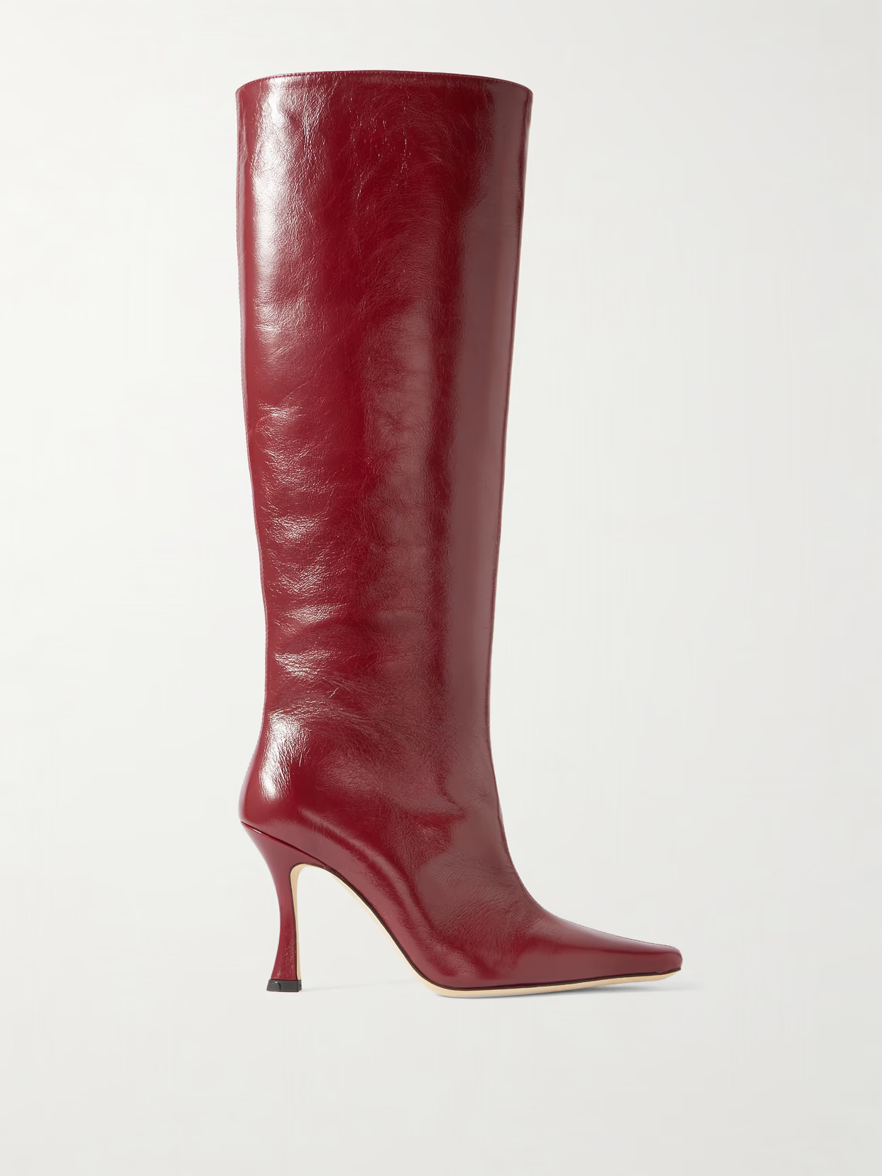 STAUD - Cami Leather Knee Boots - Red | NET-A-PORTER (US)