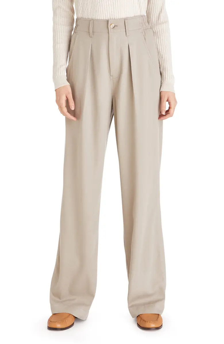 Madewell Lanie Pleat Front Straight Leg Pants | Nordstrom | Nordstrom