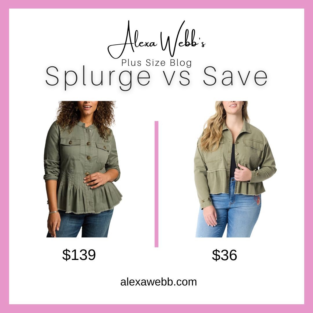 Military Peplum Jacket - Splurge vs Save by Alexa Webb #plussize

#LTKPlusSize #LTKStyleTip #LTKOver40