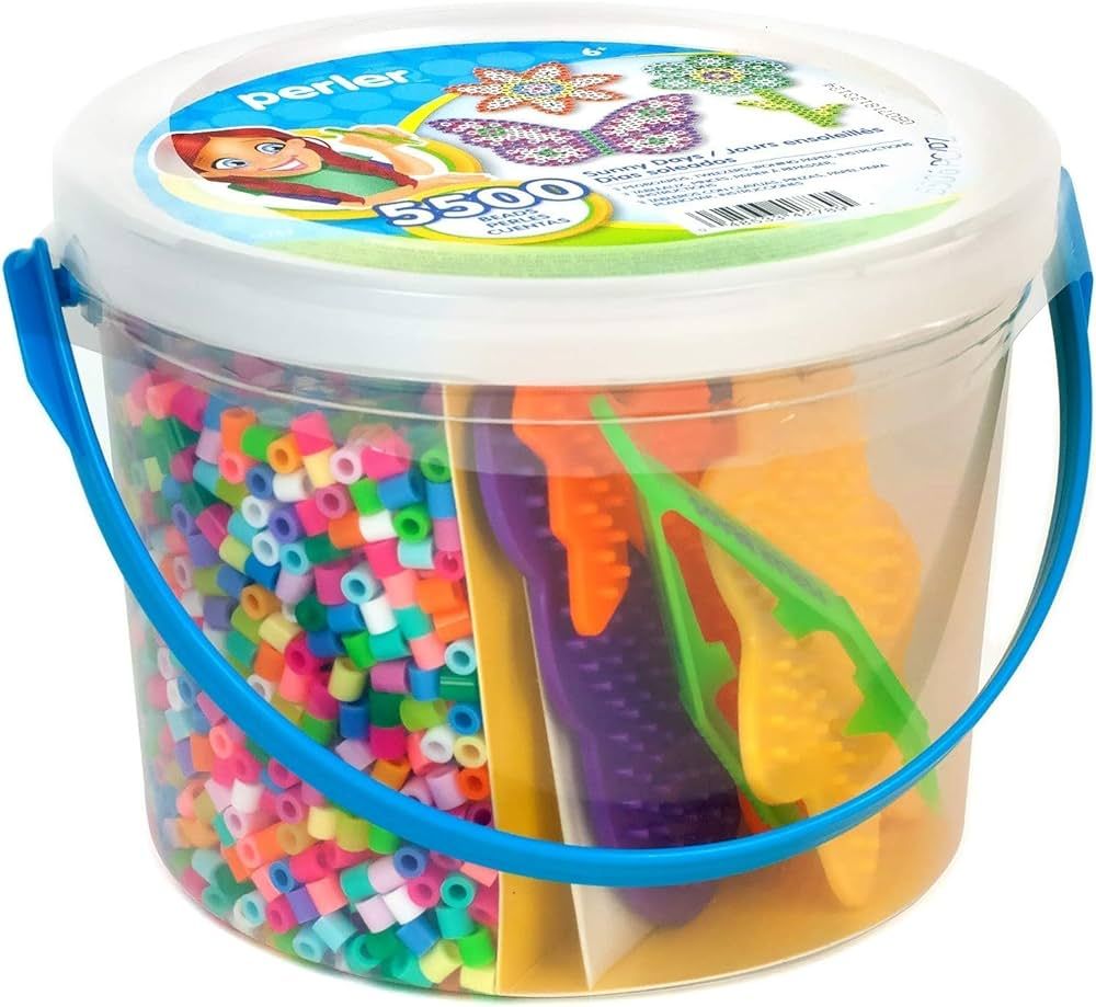 Perler Sunny Days Bright Color Fuse Bead Bucket, 5500 pcs | Amazon (US)