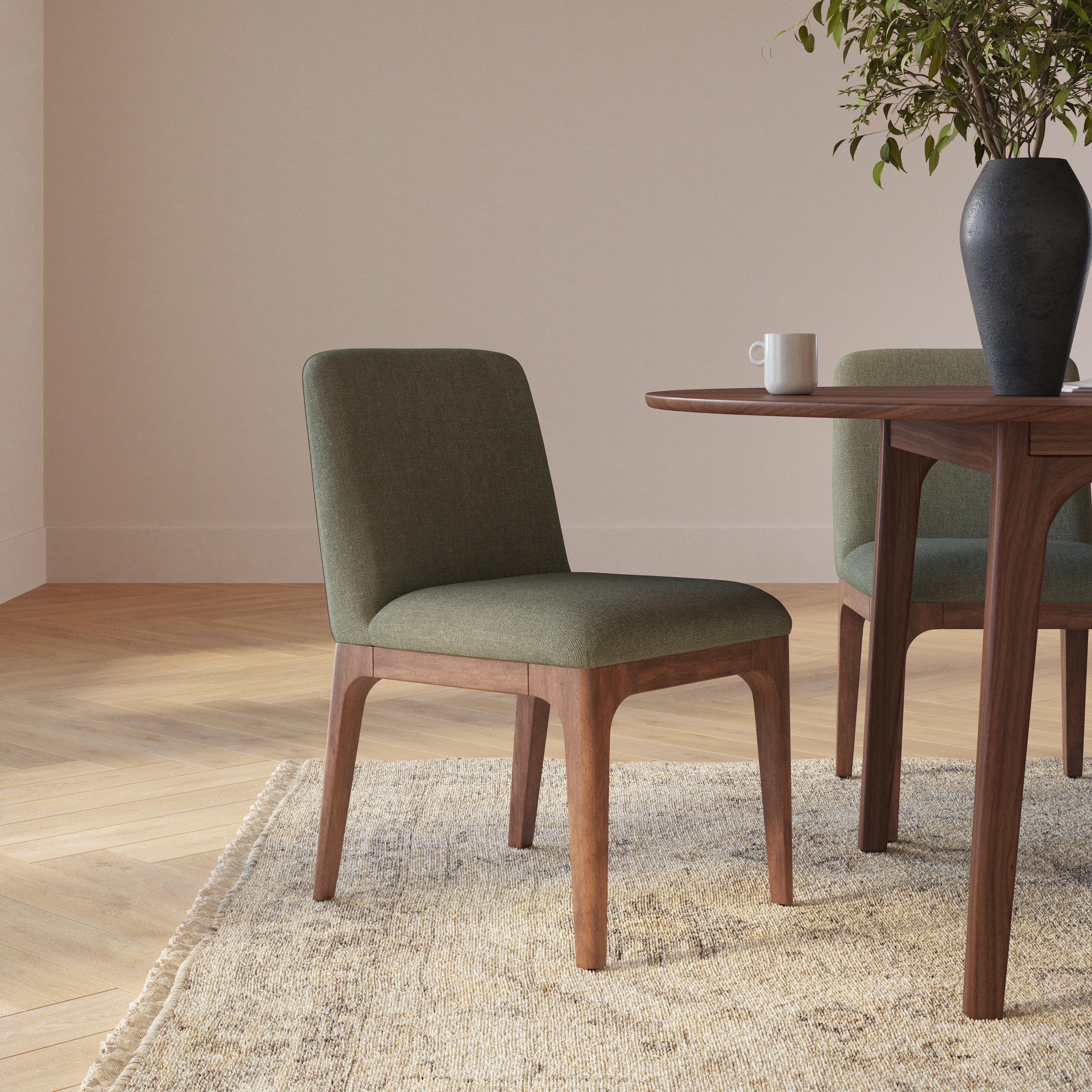 Rosin Dining Chair - Smoked Oak and Welsh Green | Article