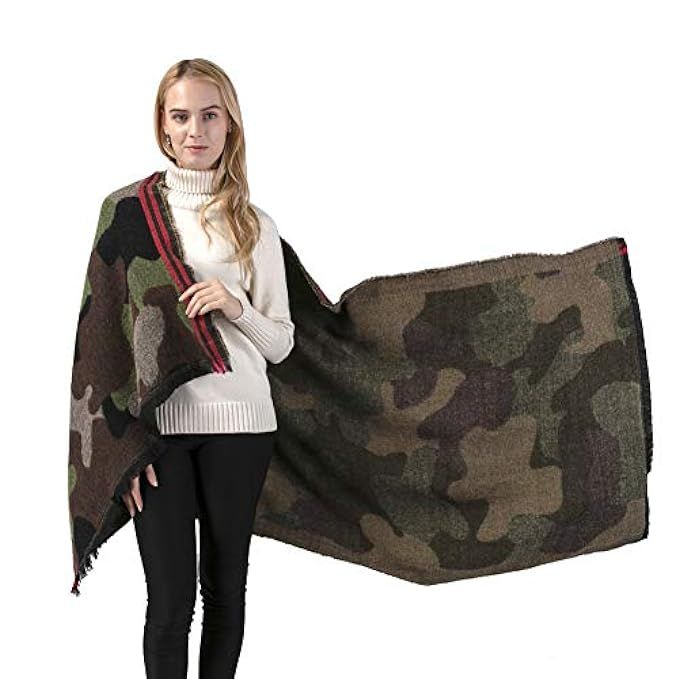 Pashminas Camouflage Blanket Scarf ultra-soft plush style Ponchos Pashmina Shawls and Wraps | Amazon (US)