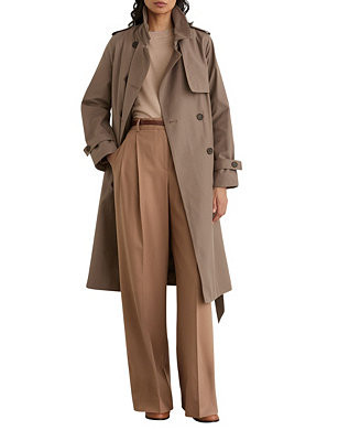 Women's Azura Double-Breasted Hooded Gabardine Trench Coat | Macy's