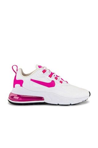 Nike Air Max 270 React Sneaker in White & Fire Pink from Revolve.com | Revolve Clothing (Global)
