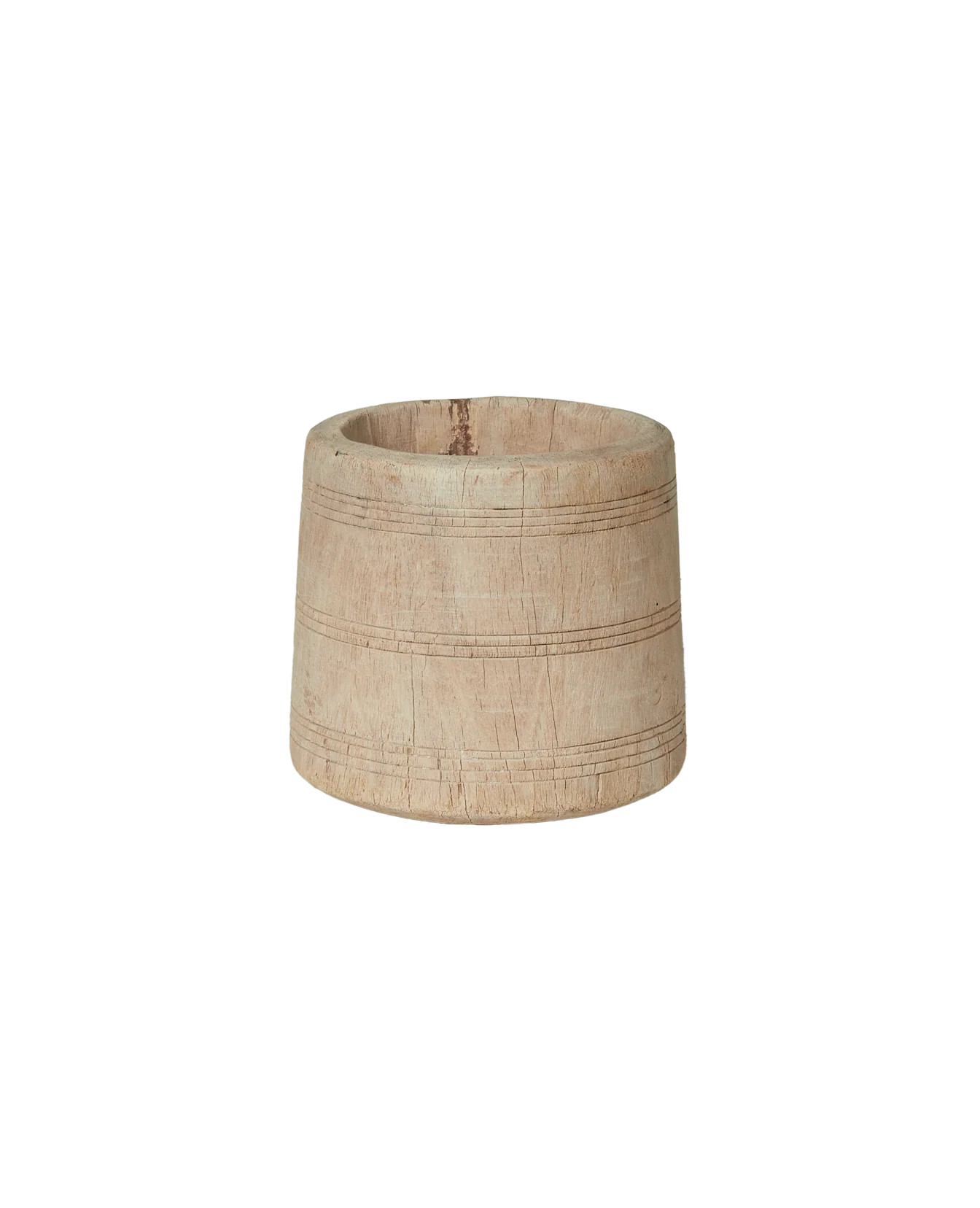Olive Ateliers Vintage Teak Pot - Bleached from India | Olive Ateliers